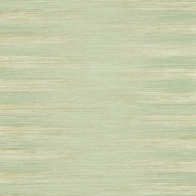 Pale evergreen grasscloth wallpaper with fine horizontal striations and softly varied texture
