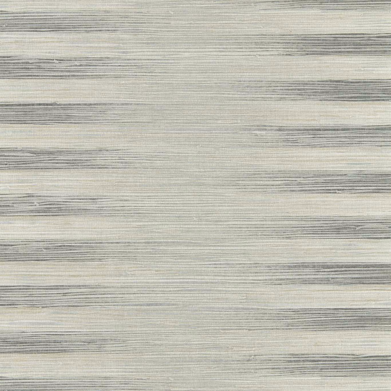 Pale grey-green wallpaper with fine horizontal grasscloth lines and smoky tonal bands