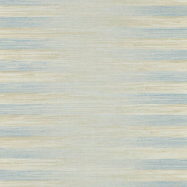 Pale indigo and cream wallpaper with fine irregular horizontal grasscloth striations