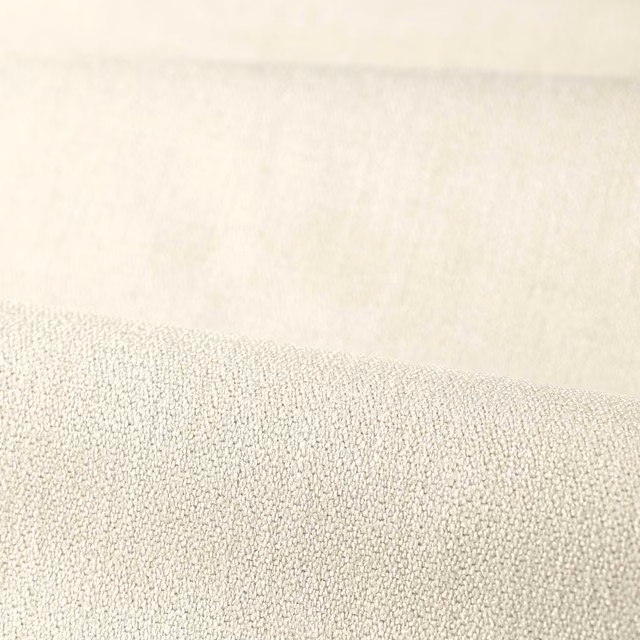 Pale chalk cream plain weave showing a fine pebbled texture in close-up