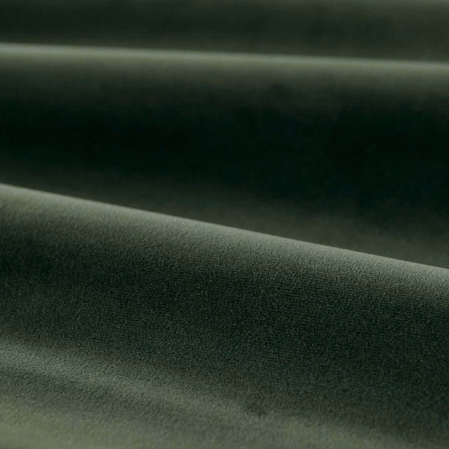 Deep moss-green velvet swatch showing fine pile and soft light-catching folds