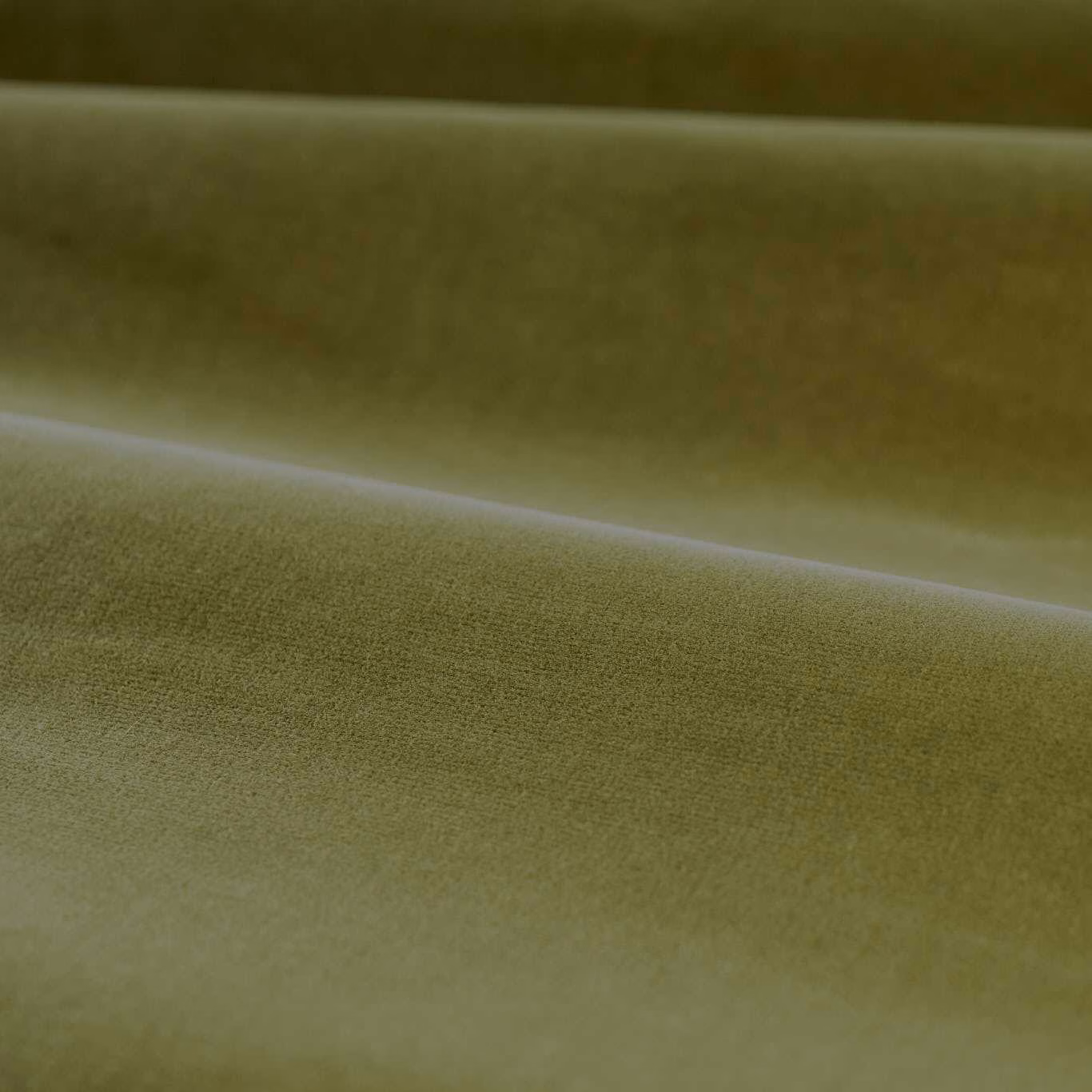 Muted olive velvet with directional pile, soft folds and a subtle green-gold sheen