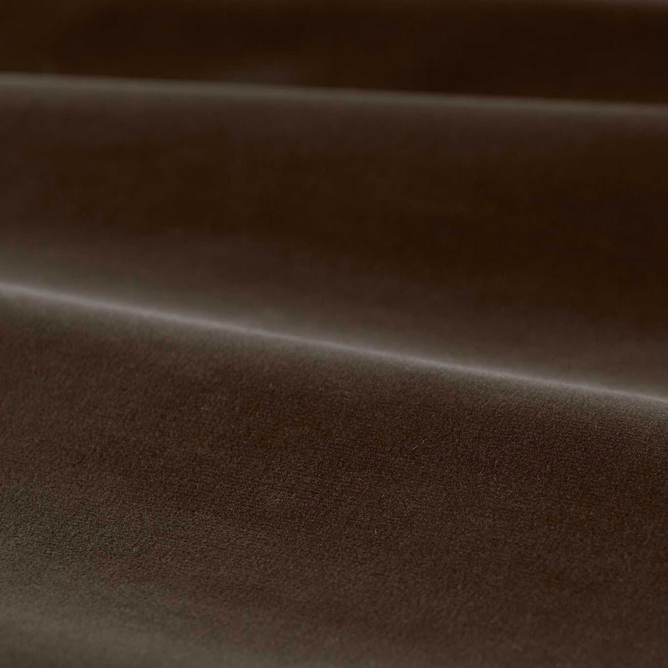 Deep umber brown velvet with a soft nap and narrow folded sheen