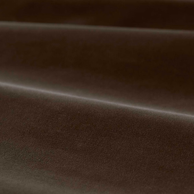 Deep umber brown velvet with a soft nap and narrow folded sheen