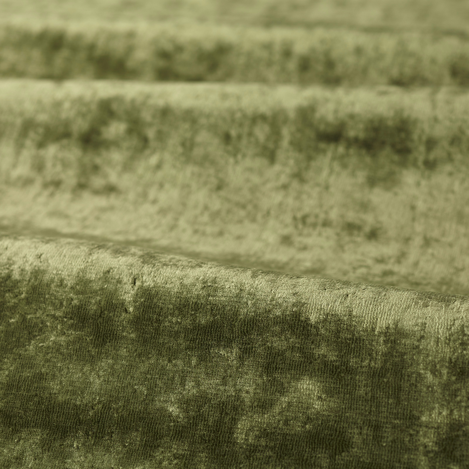 Deep fern olive-green velvet with a softly mottled, directional pile