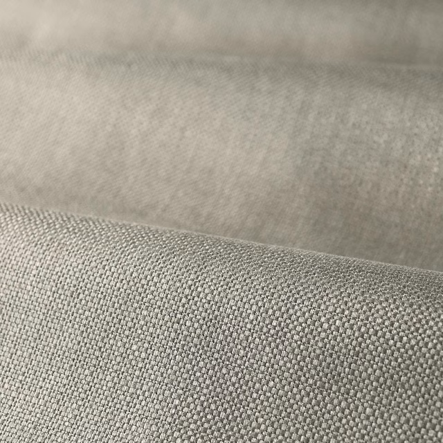 Cool silver-grey plain weave with fine texture and softly reflective surface