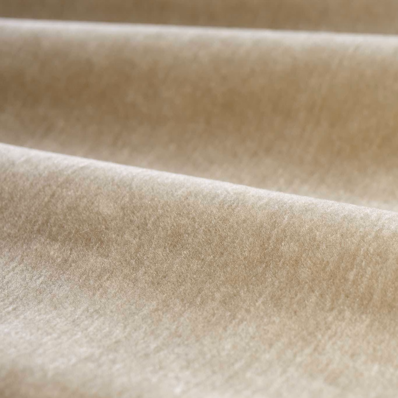 Warm taupe plush plain with pale highlights across its directional velvety nap