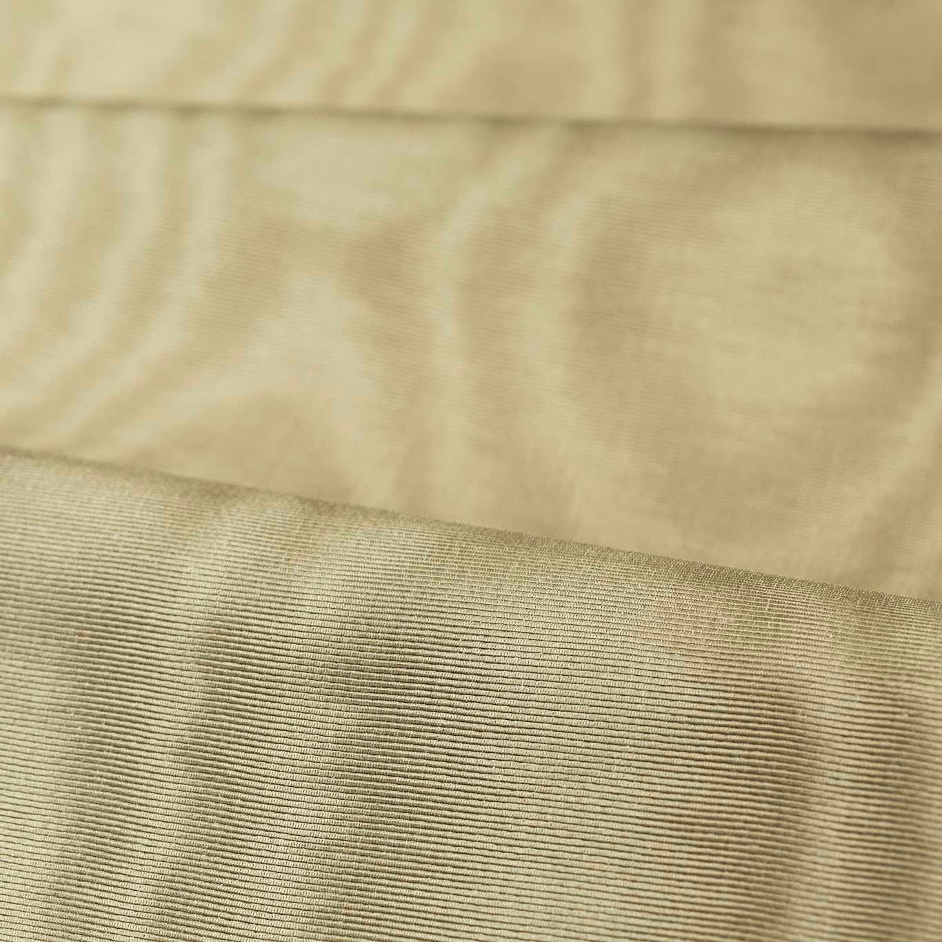 Pale stone-taupe moire with watery sheen and fine horizontal ribbed texture