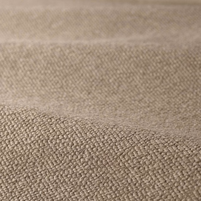 Warm taupe boucle with dense raised loops and softly mottled woven surface