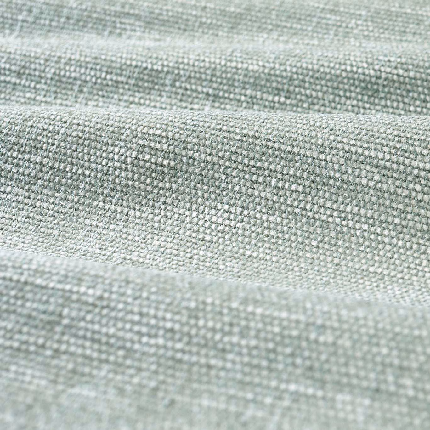 Pale eau de nil green chenille weave with softly ridged horizontal texture