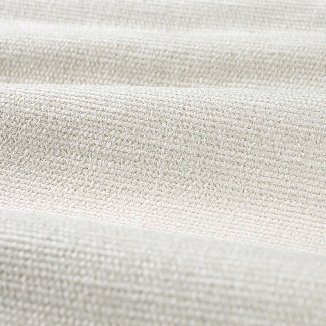 Close-up of Perfect White chenille showing a dense ivory-white nubby weave