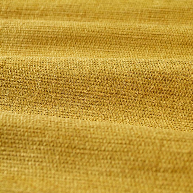 Close-up of warm Tigers Eye gold chenille with dense nubby woven texture