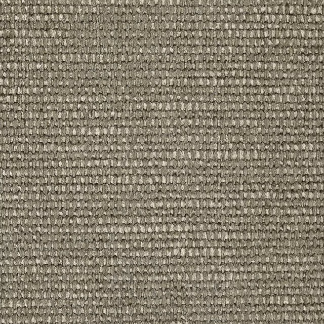 Close-up of muted walnut taupe chenille with dense, irregular nubby weave
