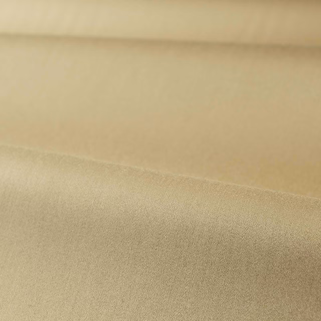 Warm beige-taupe satin weave with soft highlights across a folded swatch