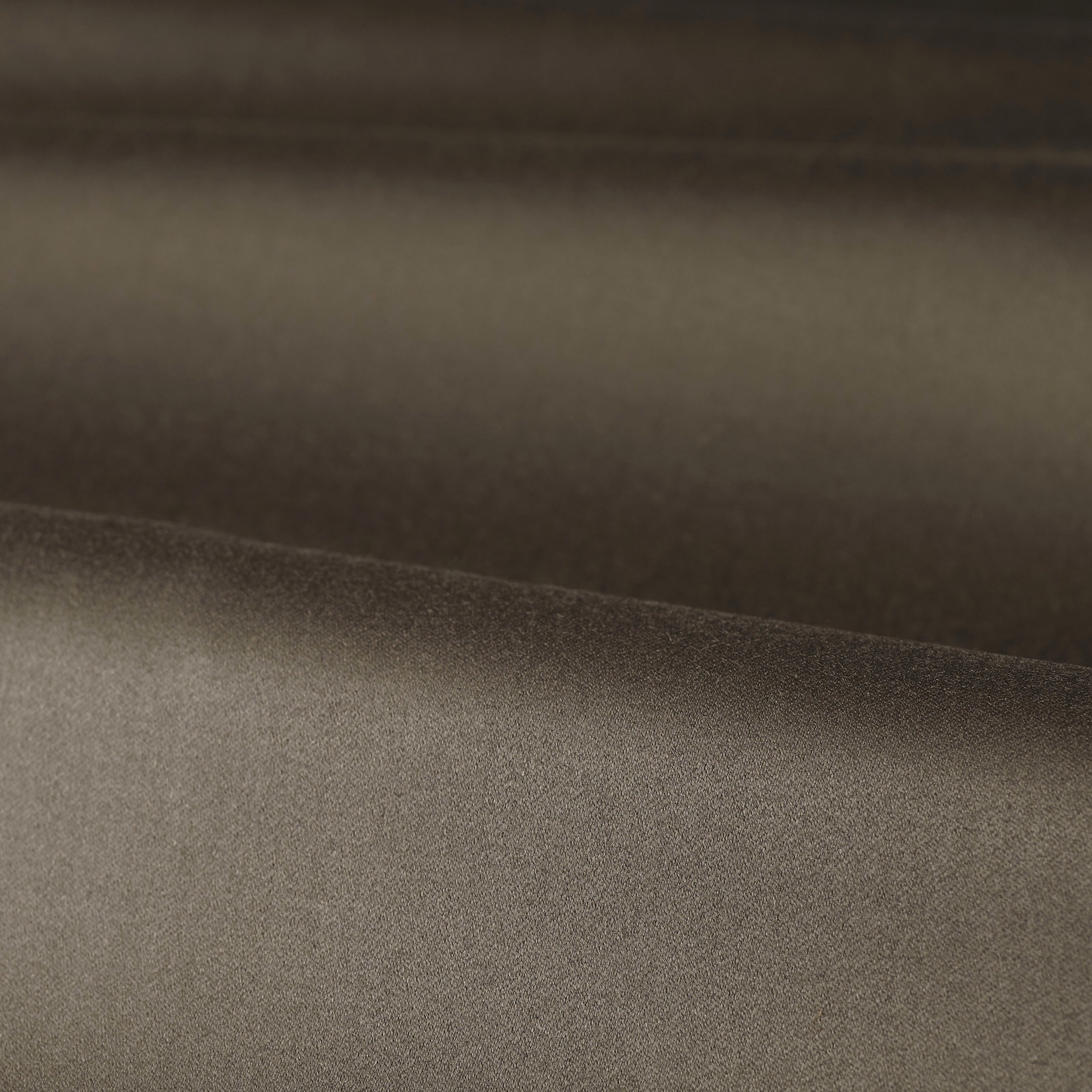 Warm tobacco-brown satin swatch with soft sheen and shadowed folded layers