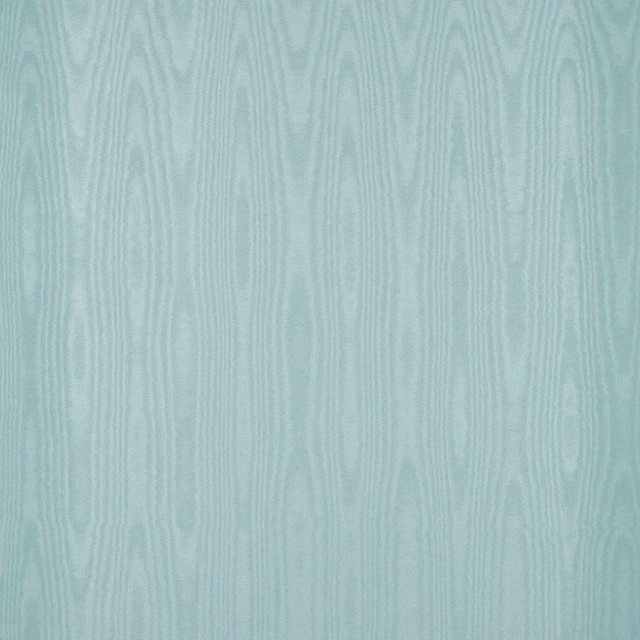 Pale duck egg blue wallpaper with delicate vertical moiré lines and watery tonal variation