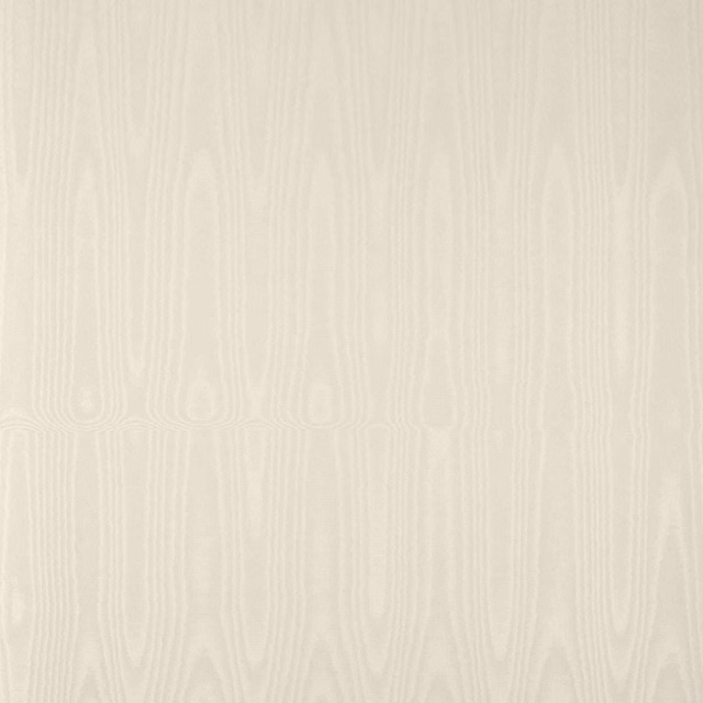 Pale silver-ivory moiré wallpaper with softly rippling vertical grain