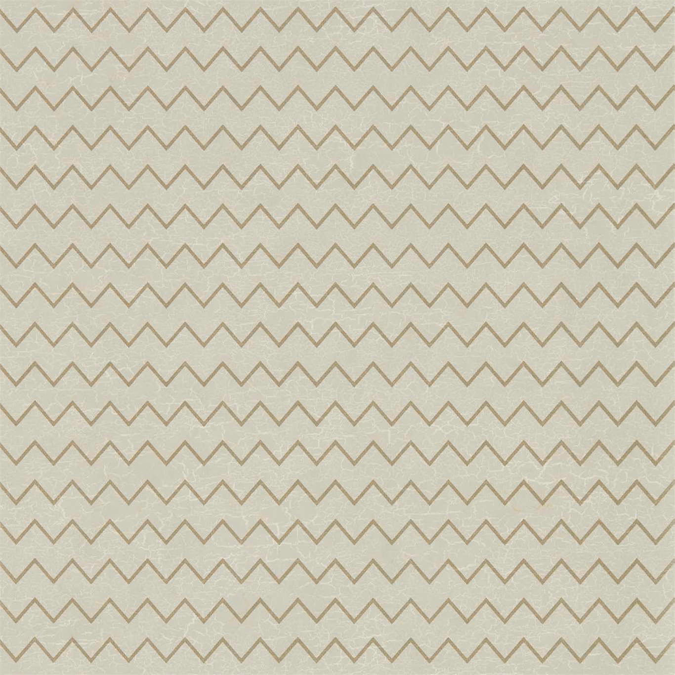 Stone beige wallpaper with fine taupe zigzag rows and a softly textured matte surface
