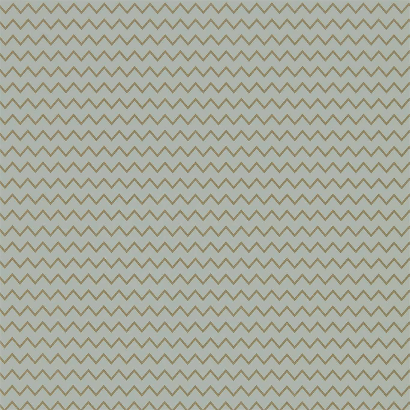 Pale stone-grey wallpaper with fine muted olive zigzags in a close repeat