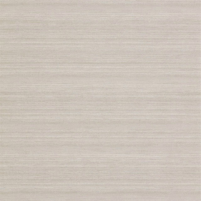 Pale pearl-greige wallpaper with delicate horizontal striations and a softly brushed surface