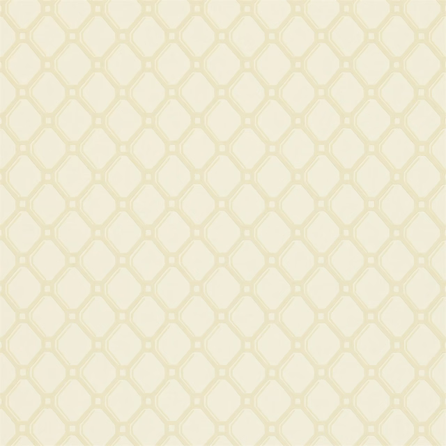 Soft ivory wallpaper with a pale beige trellis lattice and subtle paper texture