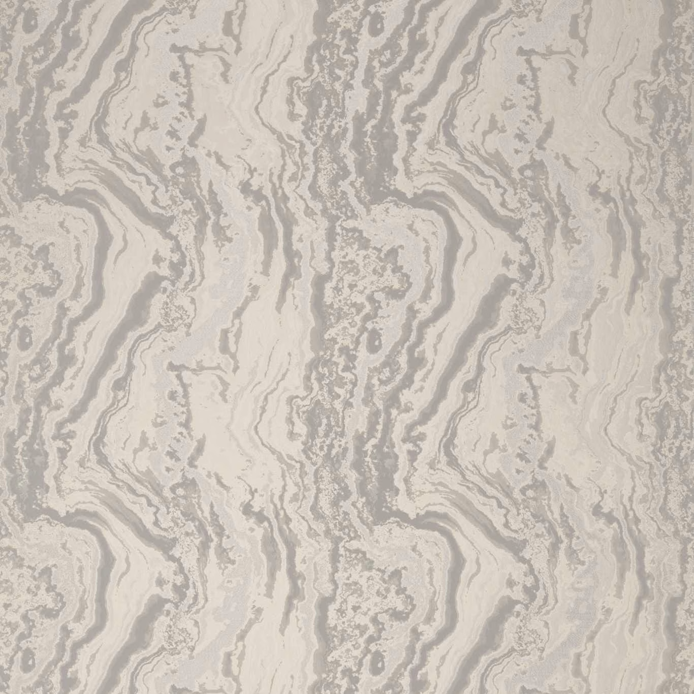 Pale platinum white fabric with cool grey marbled serpentine veining and subtle woven texture