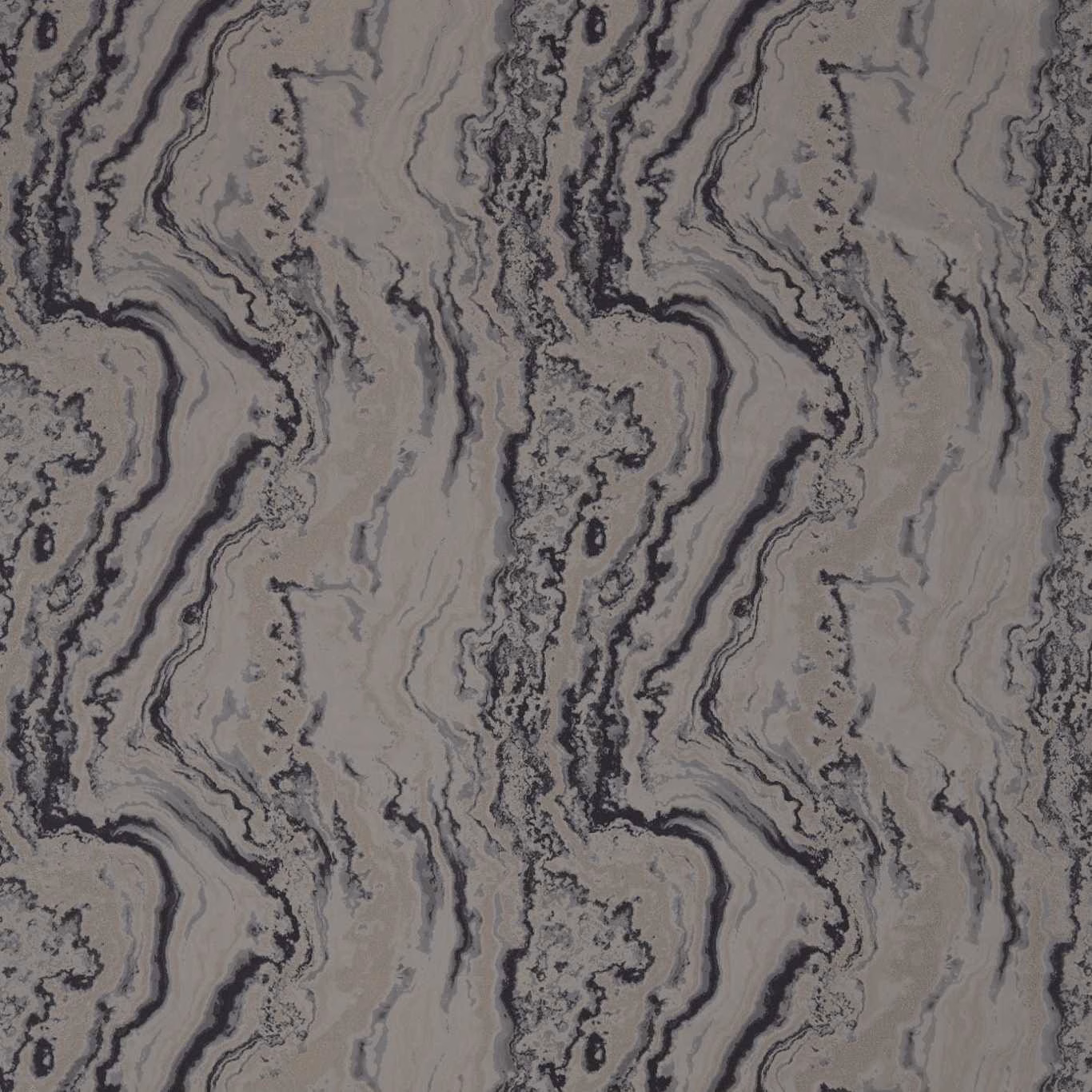 Cool zinc-grey fabric with charcoal serpentine marbling and pale mineral-like streaks