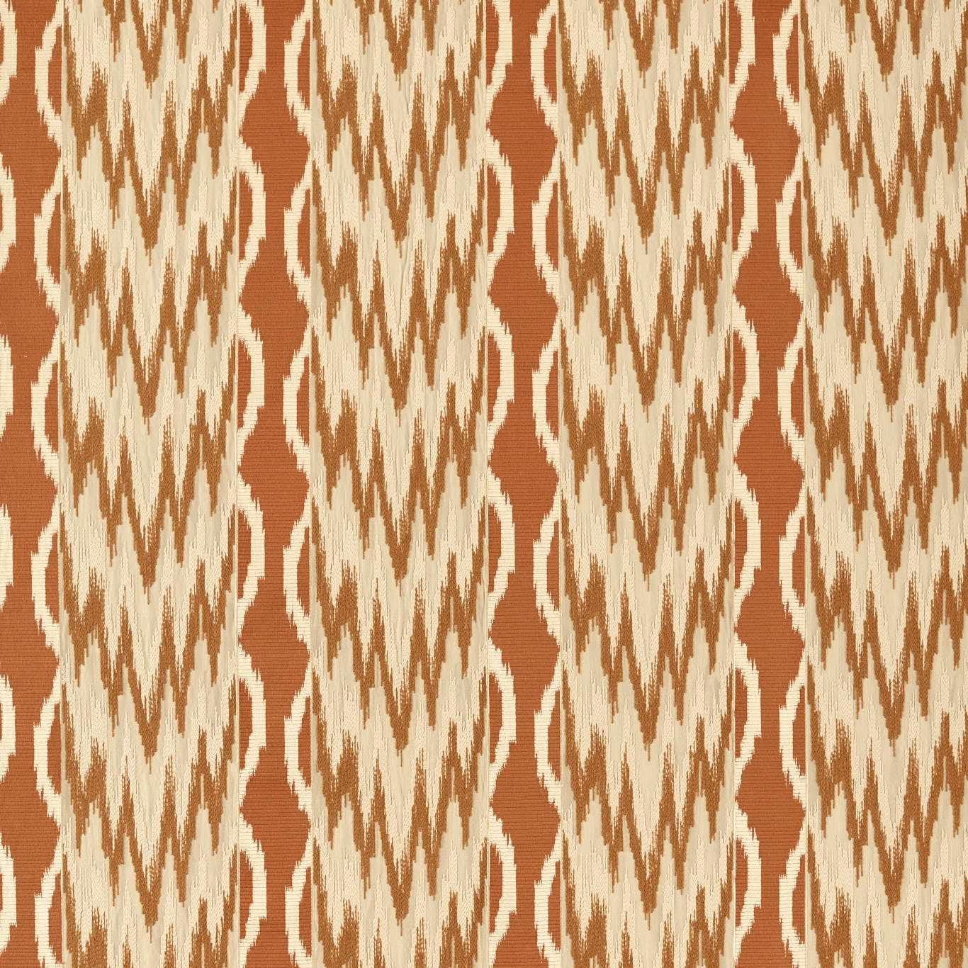 Warm amber ikat stripes with cream, camel and brown textured threads