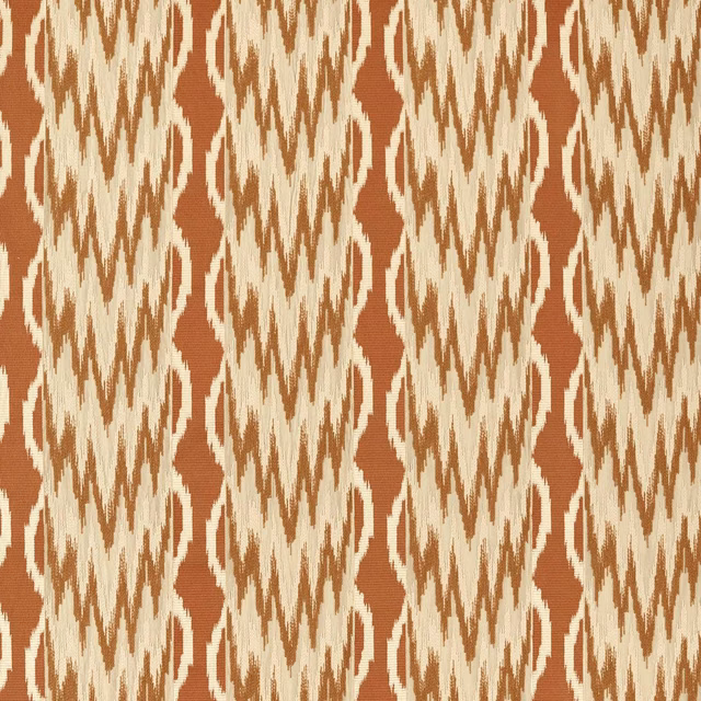 Warm amber ikat stripes with cream, camel and brown textured threads
