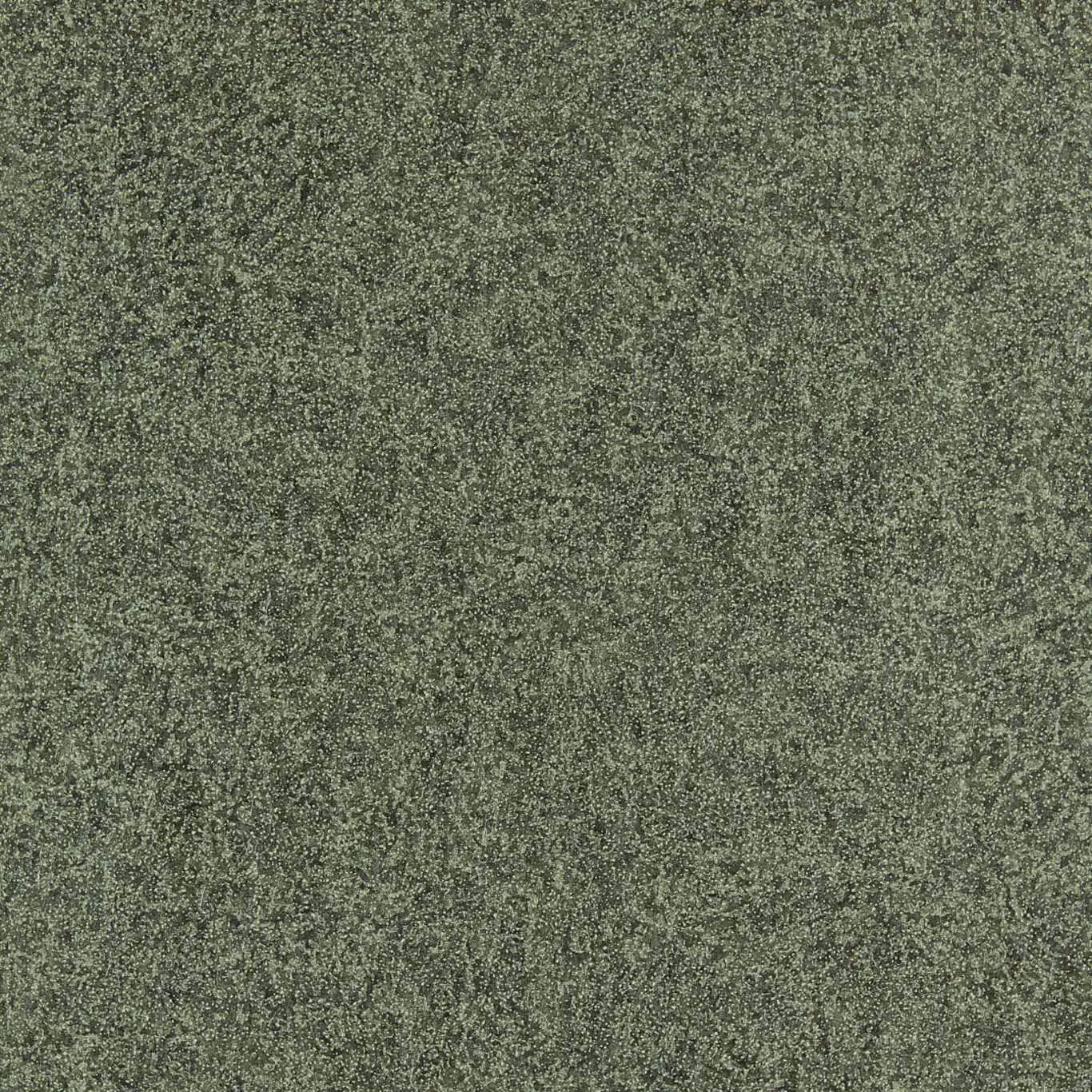 Mottled olive-green shagreen wallpaper with fine pale and dark tonal speckling
