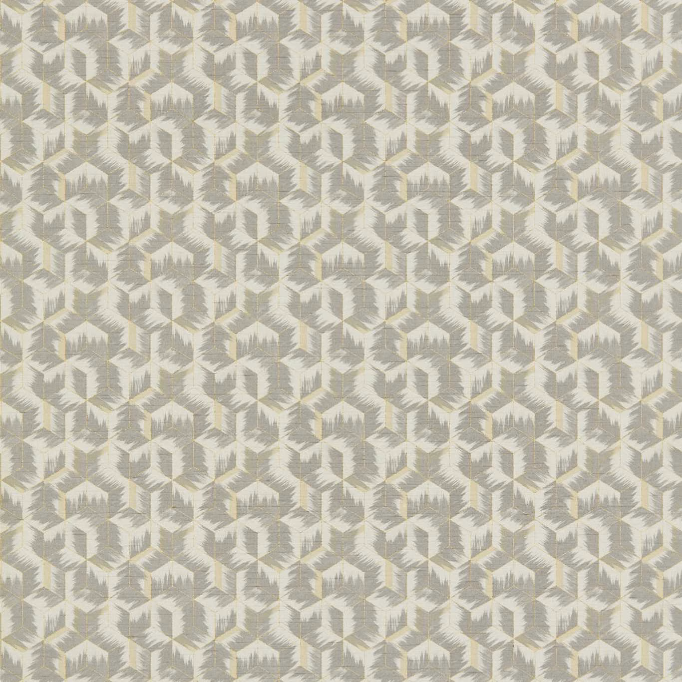 Faded anthracite tumbling-block wallpaper with chalky grey geometric motifs
