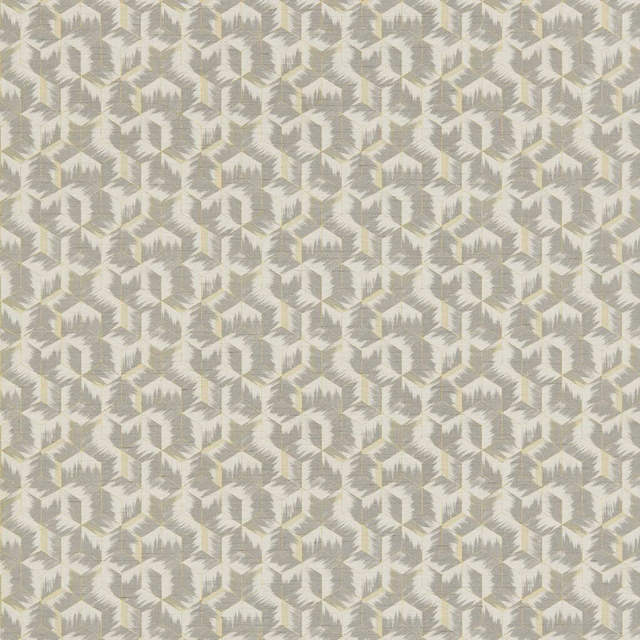 Faded anthracite tumbling-block wallpaper with chalky grey geometric motifs