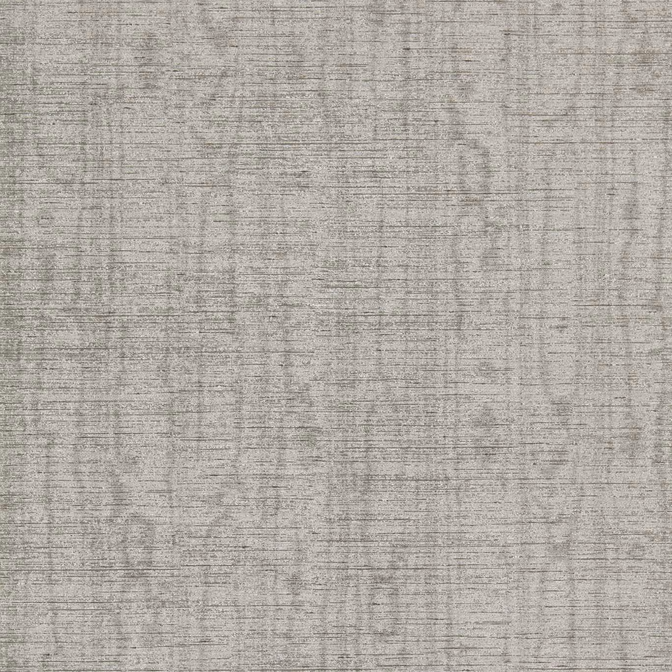 Cool silver-grey wallpaper with fine watered striations and softly mottled light-catching texture