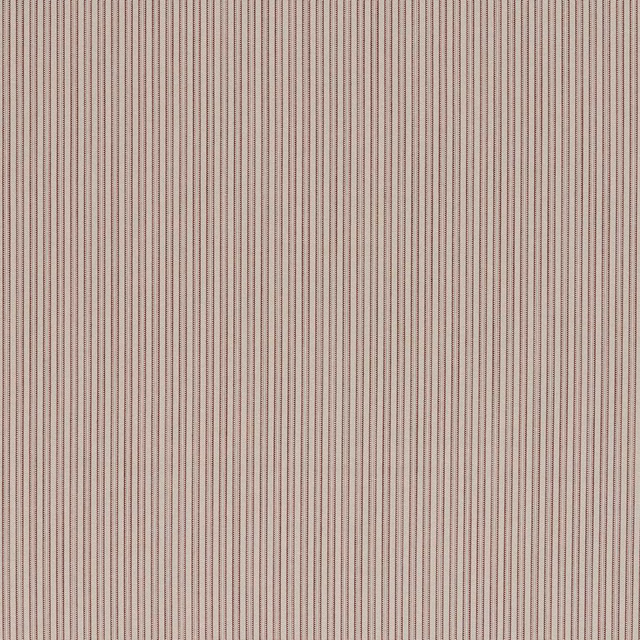 Fine vertical chalk and muted Tuscan pink woven stripe fabric with a softly textured surface