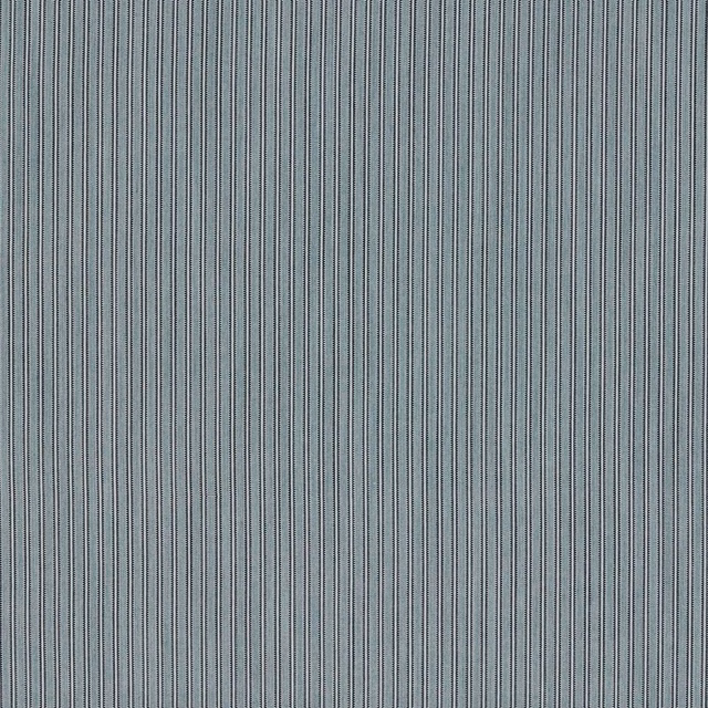 Muted blue-grey outdoor textile with closely spaced vertical pinstripes and fine woven texture