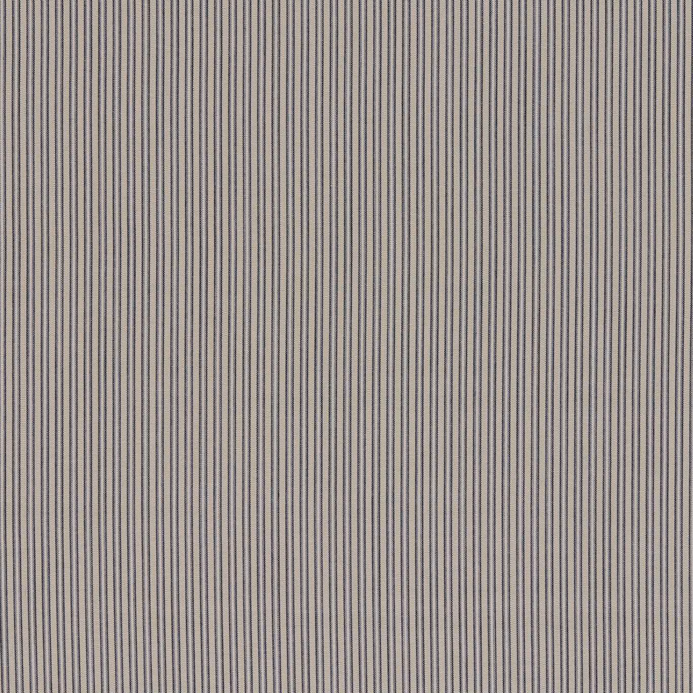 Close-up of fine vertical stone and muted denim stripes in a woven textile