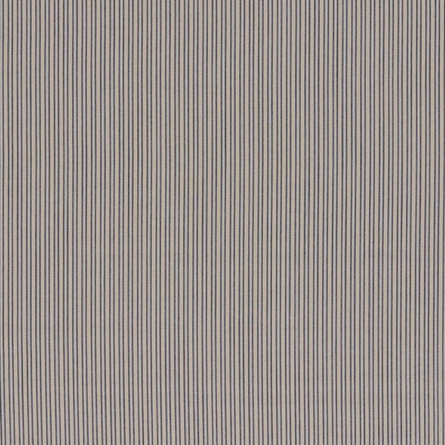Close-up of fine vertical stone and muted denim stripes in a woven textile