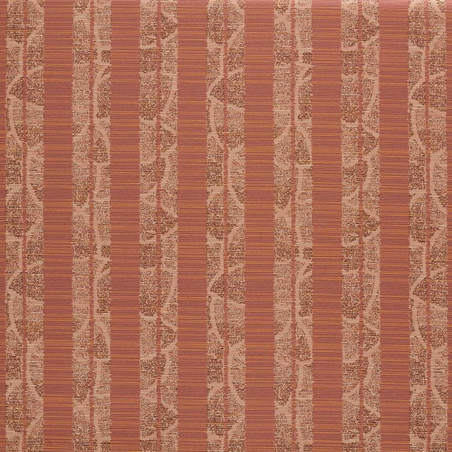 Russet outdoor stripe with distressed beige bands and fine horizontal woven texture