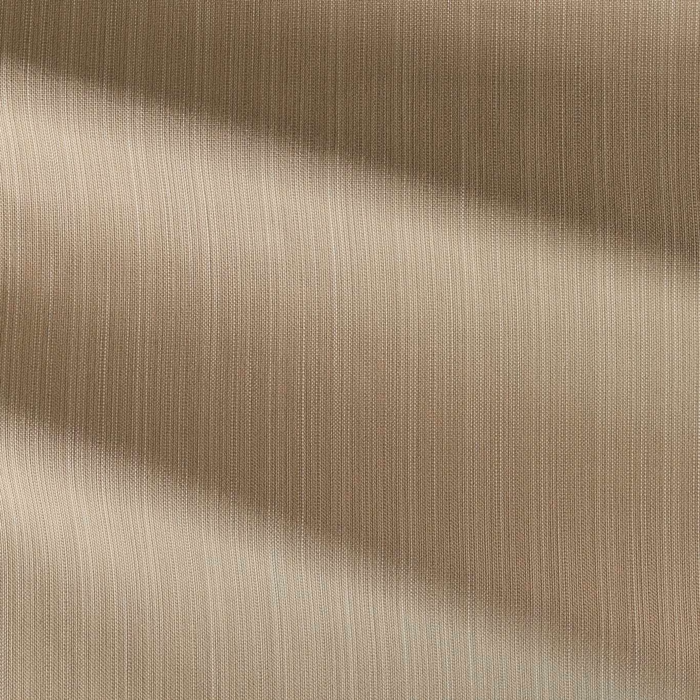 Warm pebble taupe outdoor weave with fine vertical ribbing and soft folded shadows