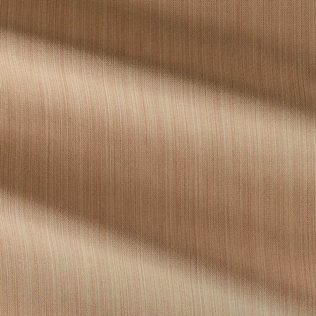 Warm sandstone outdoor weave with fine vertical ribbing and softly shaded folds