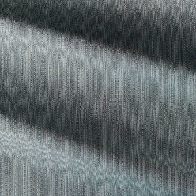 Smoky teal outdoor fabric with fine vertical strié lines and tonal blue-green shading