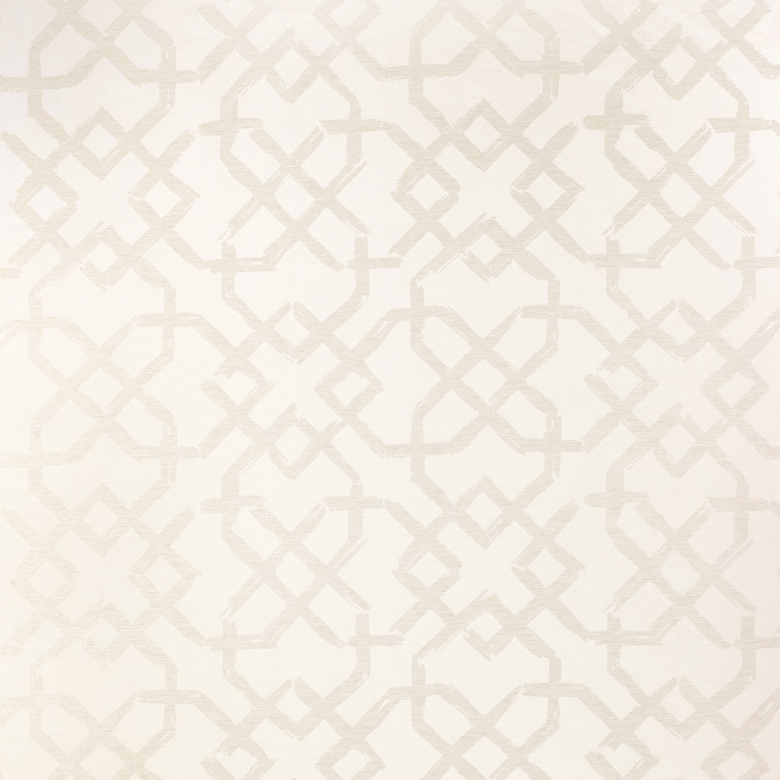 Ivory cream textile with pale greige interlocking geometric lattice and softly textured surface
