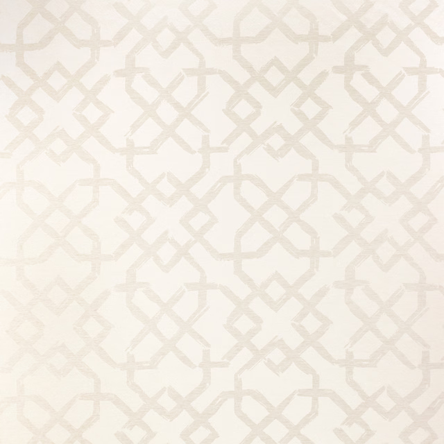 Ivory cream textile with pale greige interlocking geometric lattice and softly textured surface