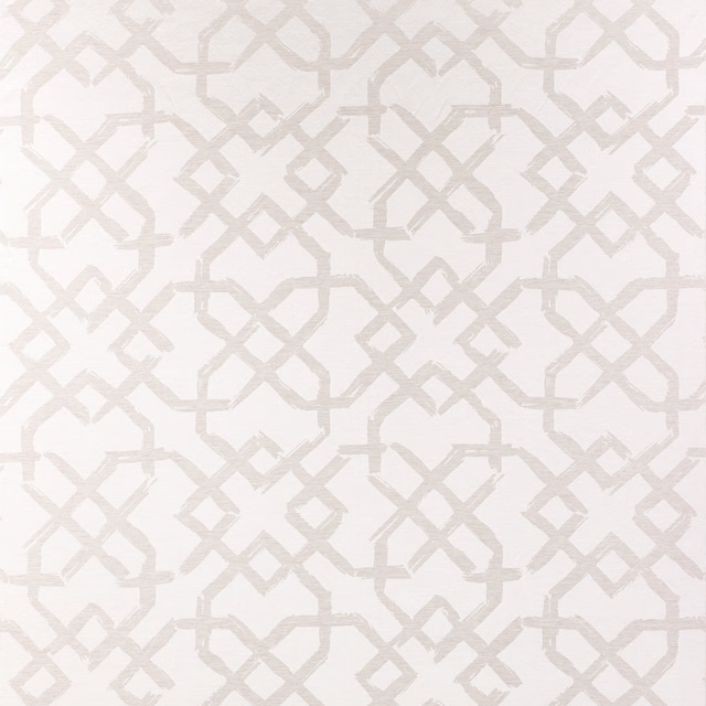 Pale silver-grey textile with a softly textured interlocking geometric lattice