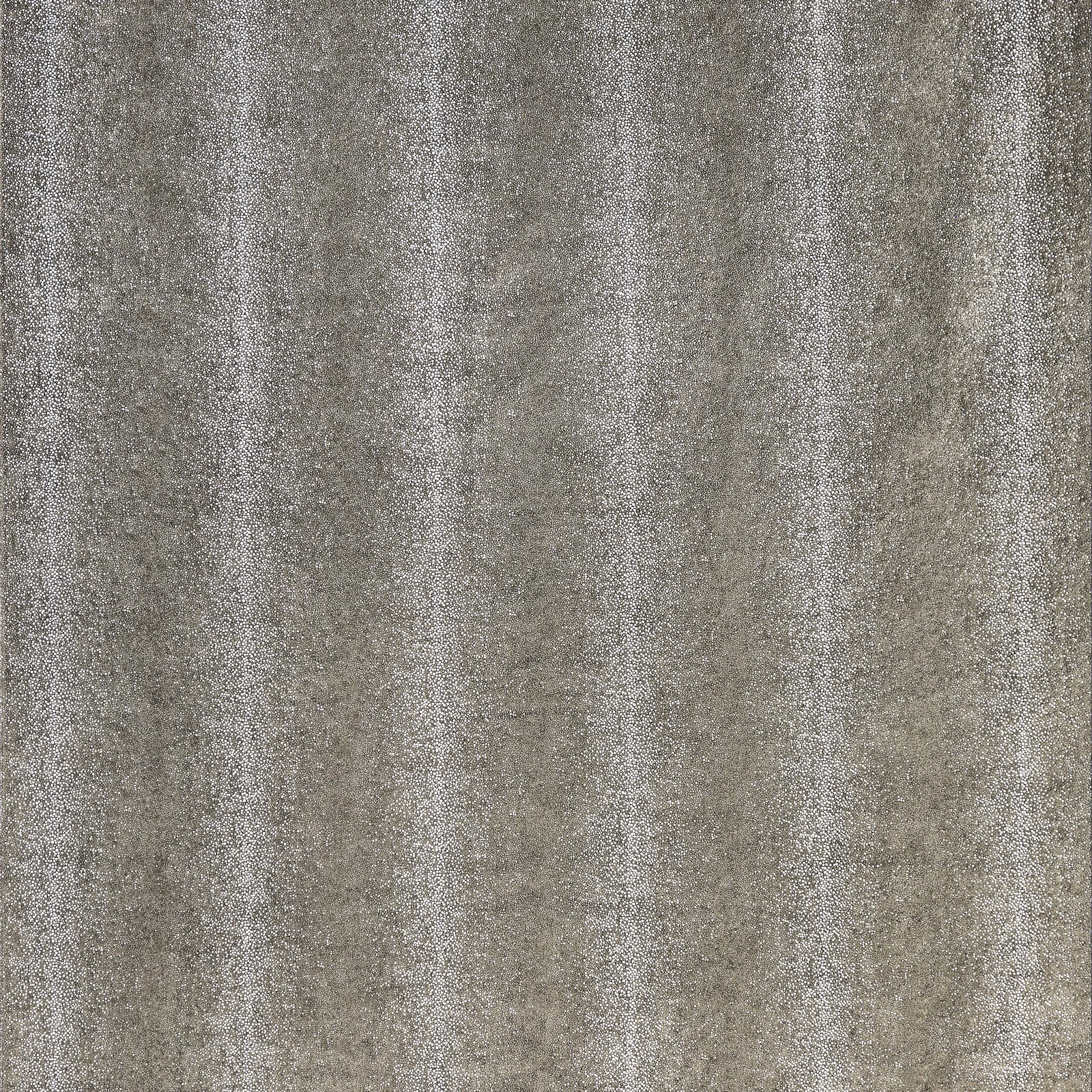 Grey-taupe woven textile with fine vertical striations and mottled mineral texture