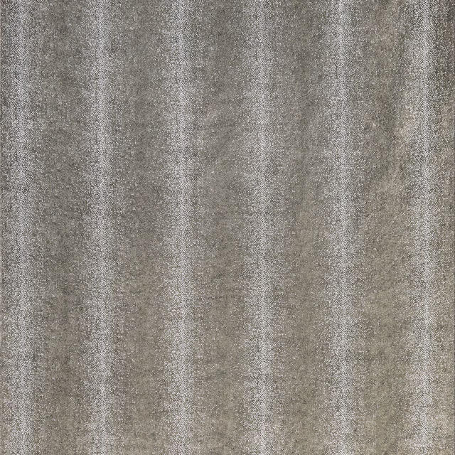 Grey-taupe woven textile with fine vertical striations and mottled mineral texture