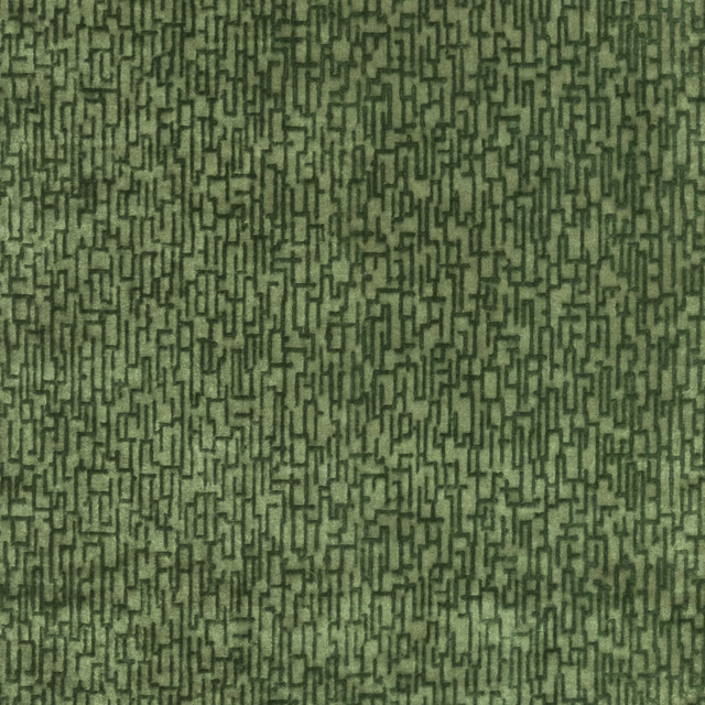 Muted olive-green textile with dense small broken maze-like woven lines
