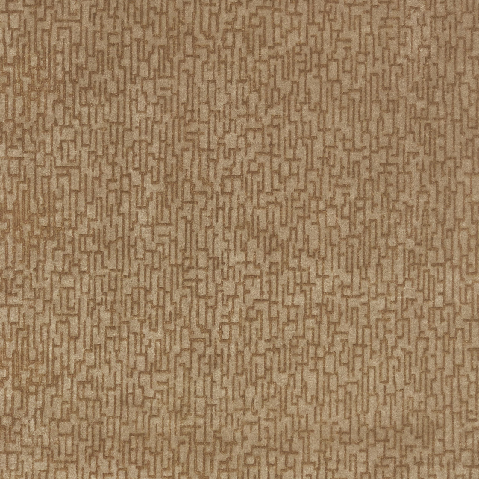 Warm tobacco-brown woven fabric with a fine irregular maze pattern