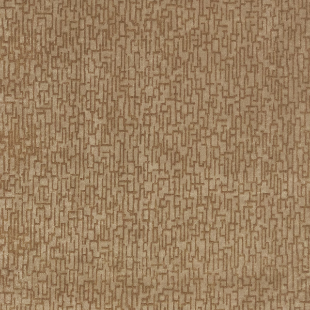 Warm tobacco-brown woven fabric with a fine irregular maze pattern