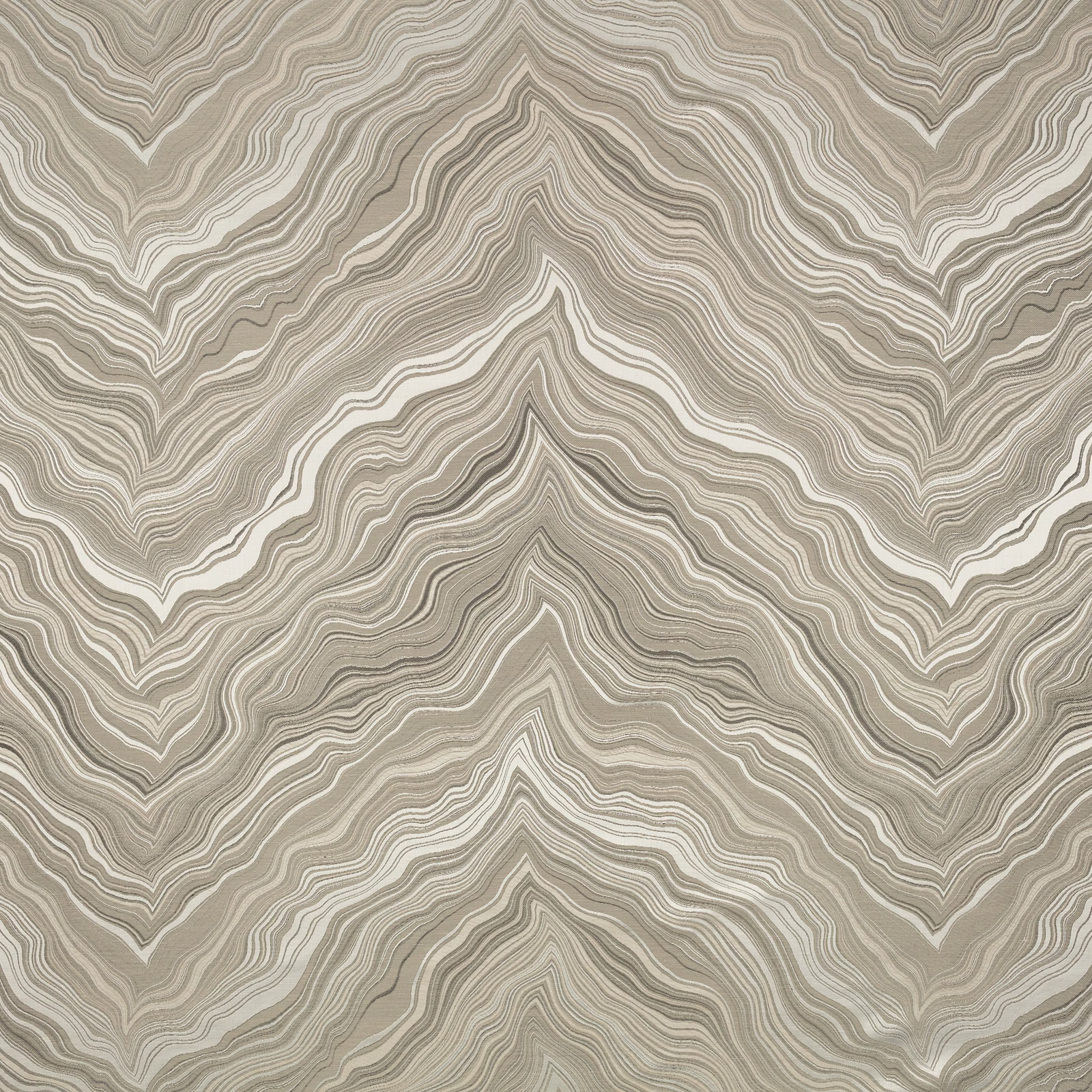 Muted khaki taupe textile with layered cream and grey contour lines